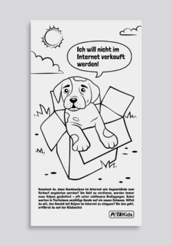 PETA Kreativwettbewerb Welpenhandel Postkarte