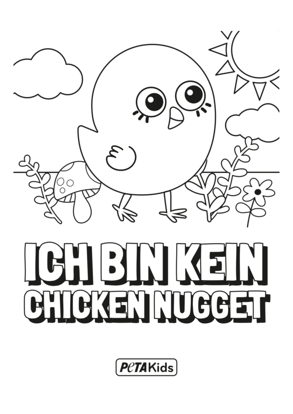 Ausmalbild Chicken Nugget