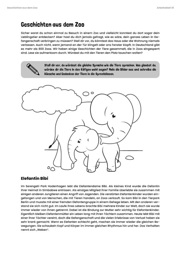 Arbeitsblatt – Geschichten aus dem Zoo - Image 2