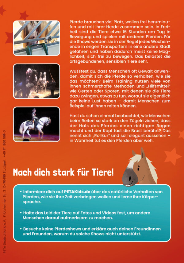 Flyer – Pferdeshows: kein Spaß für Tiere – Bild 2